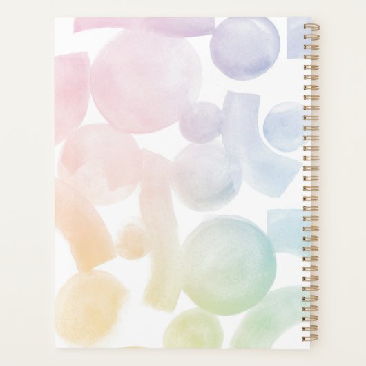 Speelse Waterverf Patroon Planner met Naam (Achterkant)