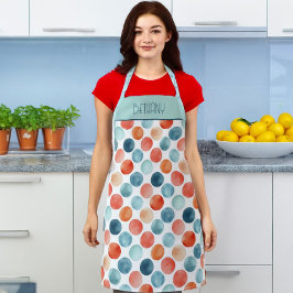 Speelse Waterverf Polka Dots – Vrolijk & Modern Schort