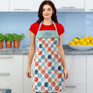 Speelse Waterverf Polka Dots – Vrolijk & Modern Schort