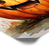 Speelse Waterverf pompoen illustratie Poster (Hoek)