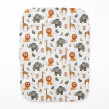 Speelse Waterverf Safari Animals Burp Cloth (v.2)