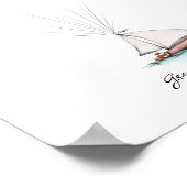 Speelse Waterverf Ship Fingerprint Gastenboek Poster (Hoek)