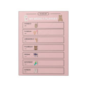 Speelse wekelijkse plannerpagina notitieblok (Linkerzijde)