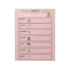 Speelse wekelijkse plannerpagina notitieblok