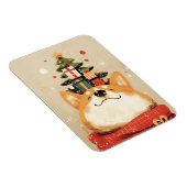 Speelse Welsh Corgi met Kerstversiering Magneet (Rechterzijde)