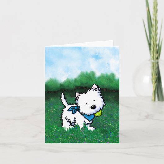 Speelse Westie Park Notitiekaart (Voorkant)