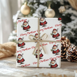 Speelse Whimse Kerstman Humor Kerst Wrap Cadeaupapier