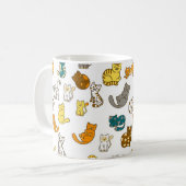 Speelse Whimsical Gestreepte en Gestipte Katten Koffiemok (Voorkant links)