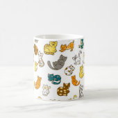 Speelse Whimsical Gestreepte en Gestipte Katten Koffiemok (Center)