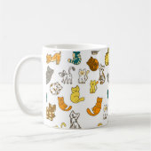 Speelse Whimsical Gestreepte en Gestipte Katten Koffiemok (Links)