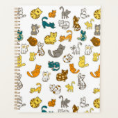 Speelse Whimsical Gestreepte en Gevlekte Katten Planner (Voorkant)