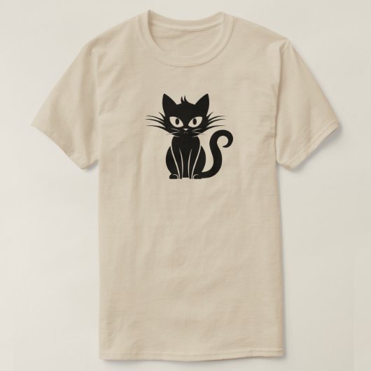 Speelse White-Eyed Black Cat Halloween Top (Design voorkant)
