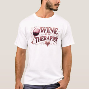 Speelse WIJN THERAPEUT Kunstzinnige Expressie T-shirt