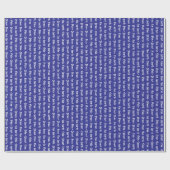 Speelse witte bewerkbare tekst op donkerblauw cadeaupapier (Vlak)