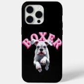 Speelse witte boxerhond Case-Mate iPhone case (Achterkant)
