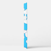 Speelse witte harten op mooie blauw Case-Mate iPhone case (Achterkant / Rechts)