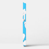 Speelse witte harten op mooie blauw Case-Mate iPhone case (Achterkant / Links)