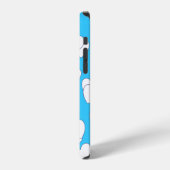 Speelse witte harten op mooie blauw iPhone hoesje (Linkerkant)