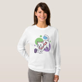 Speelse Witte Kat Met Garenspool T-shirt (Voorkant volledig)