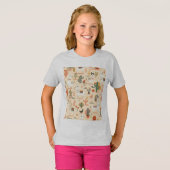 Speelse Woestijn Llama's Patroon T-shirt (Voorkant volledig)