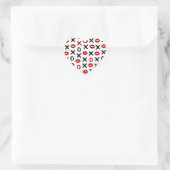 Speelse XO & Rode Lippen – Modern Liefdespatroon Hart Sticker (Tas)