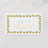 Speelse Yellow Duckies & Blue Stippen Visitekaartj Visitekaartje (Voorkant)