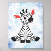 Speelse Zebra Kind kamer decor! Safari kinderkamer Poster (Voorkant)