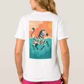 Speelse Zebra Zwemt in de Turquoise Zee T-shirt (Achterkant)