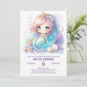 Speelse zeemeermin splash Baby shower Kaart (Staand voorkant)