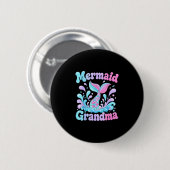 Speelse zeemeerminstaart met waterspatten ontwerp ronde button 5,7 cm (Voorkant /achterkant)
