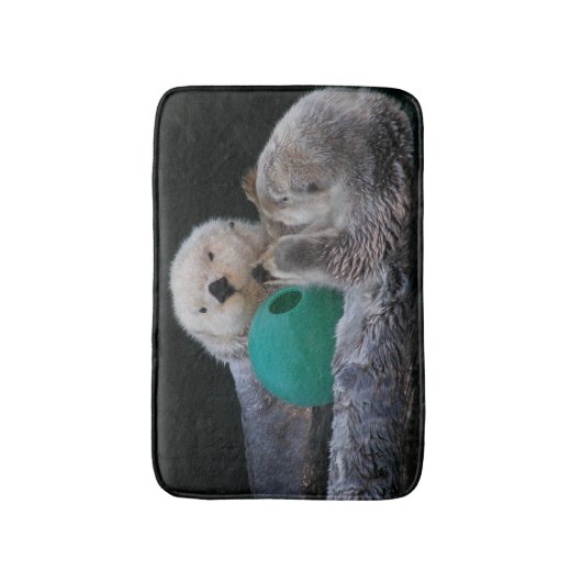 Speelse Zeeotters Foto Badmat (Voorkant Verticaal)