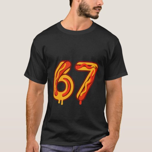 Speelse Zes Zeven Nummer Meme Matching Hot Dog T-shirt (Voorkant)