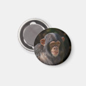 Speelse Ziel – Baby Chimpansee Close-Up Magneet (Voorkant / Achterkant)