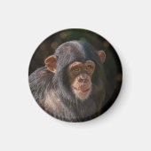 Speelse Ziel – Baby Chimpansee Close-Up Magneet (Voorkant)