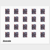 Speelse Zilver AMERIKA EERST Stickerontwerp Vierkante Sticker (Vel)