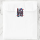Speelse Zilver AMERIKA EERST Stickerontwerp Vierkante Sticker (Tas)