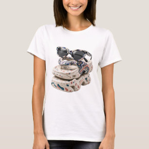 Speelse Zilveren ABSTRACTE KUNST Artistiek Motief T-shirt