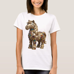 Speelse Zilveren ABSTRACTE KUNST Artistiek Motief T-shirt
