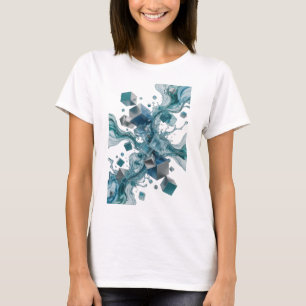 Speelse Zilveren ABSTRACTE KUNST Draagbare Kunst T-shirt