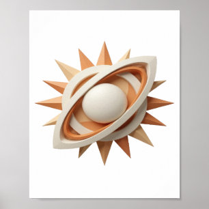Speelse Zilveren ABSTRACTE KUNST Kunstprint Poster