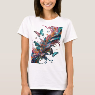 Speelse Zilveren ABSTRACTE KUNST Maatwerk T-shirt