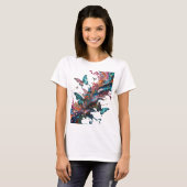 Speelse Zilveren ABSTRACTE KUNST Maatwerk T-shirt (Voorkant volledig)