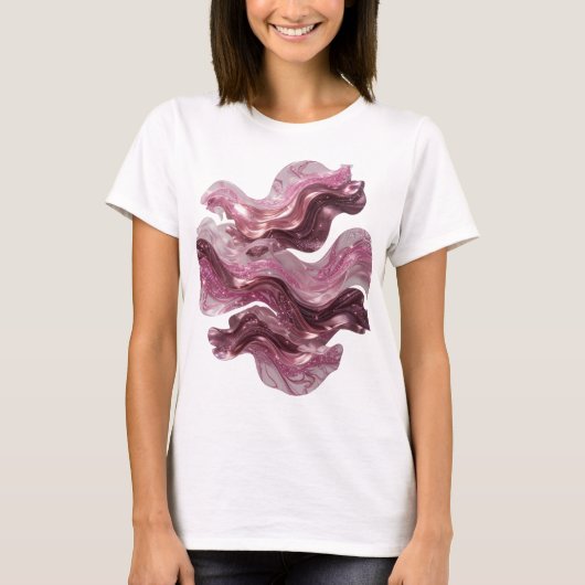 Speelse Zilveren ABSTRACTE KUNST Maatwerk T-shirt (Voorkant)