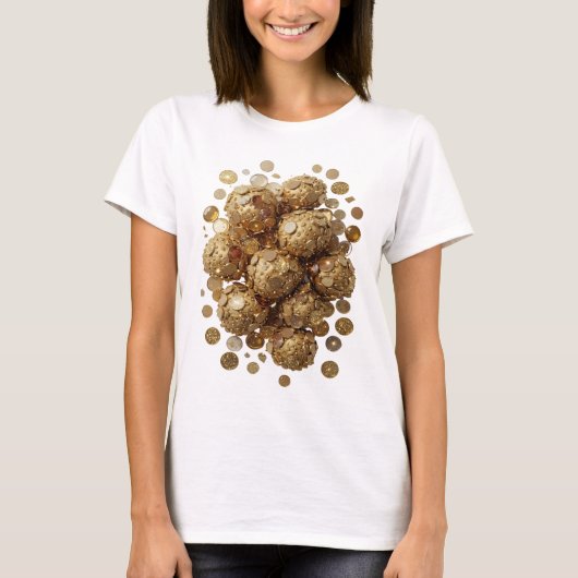 Speelse Zilveren ABSTRACTE KUNST Ontwerp T-shirt (Voorkant)