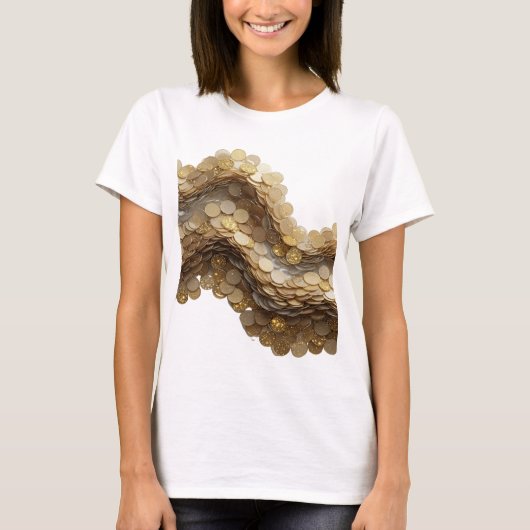 Speelse Zilveren ABSTRACTE KUNST Ontwerp v2 T-shirt (Voorkant)