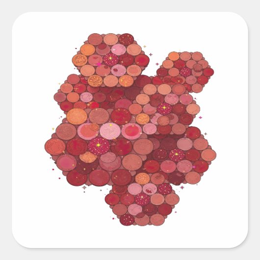 Speelse zilveren abstracte labelontwerp vierkante sticker (Voorkant)