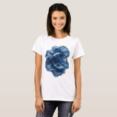 Speelse Zilveren BLAUWE IJSDKRISTALLEN Statement D T-shirt (Voorkant volledig)