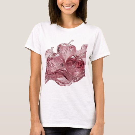 Speelse Zilveren GLASEN APPELS Statement Design T-shirt (Voorkant)