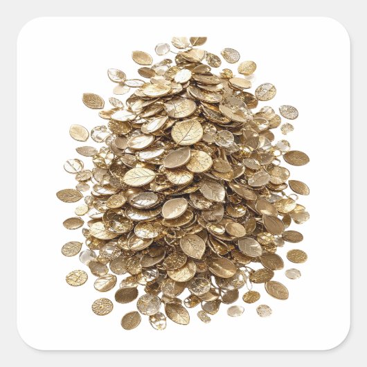 Speelse Zilveren GOLDEN LEAVES Sticker Motief (Voorkant)