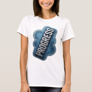 Speelse Zilveren PROGRESS Verklaring Ontwerp T-shirt